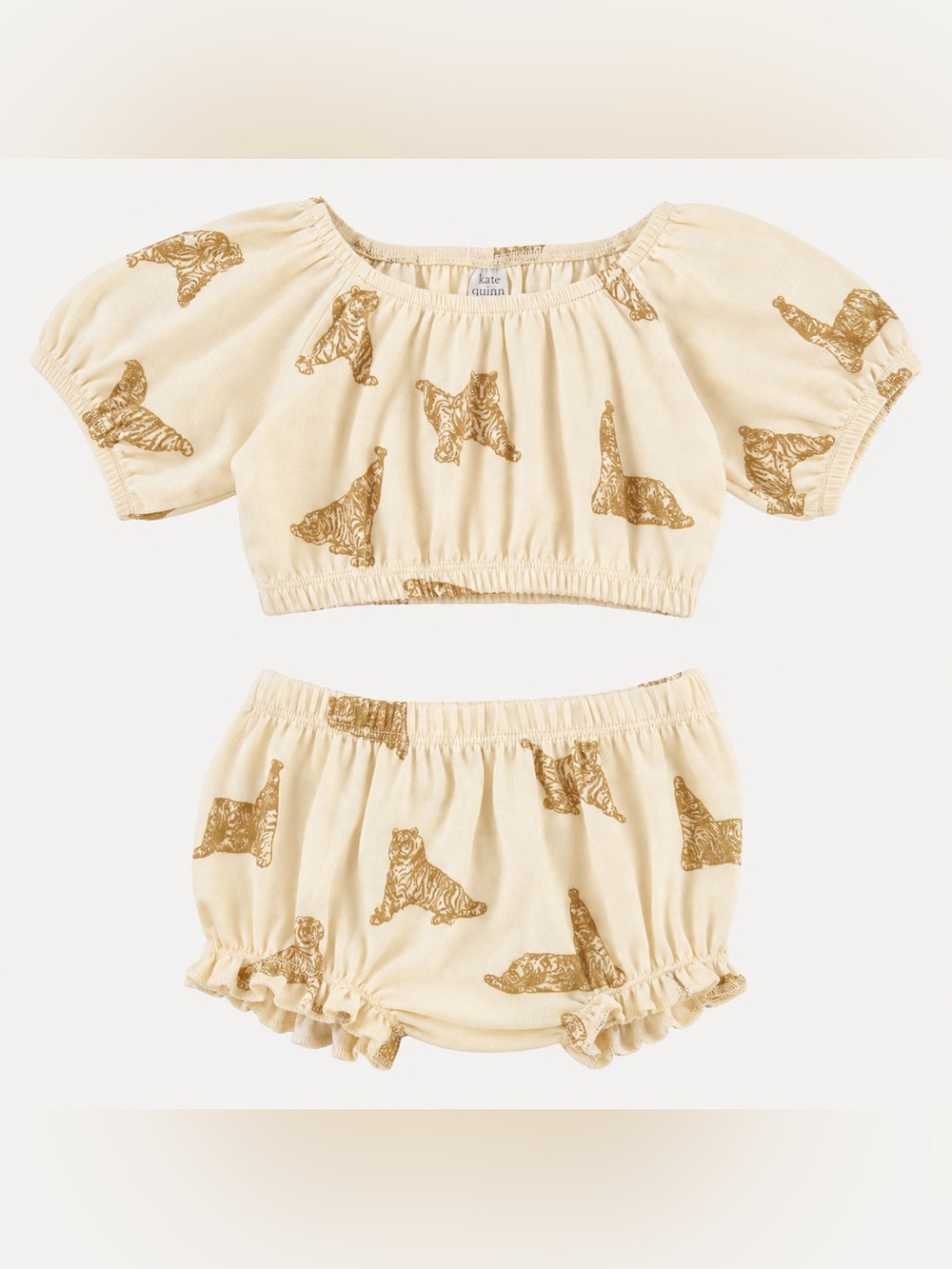 NWT Kate Quinn 2 PIECE BUBBLE SUNSUIT | ORGANIC COTTON INTERLOCK Tiger 0-3M